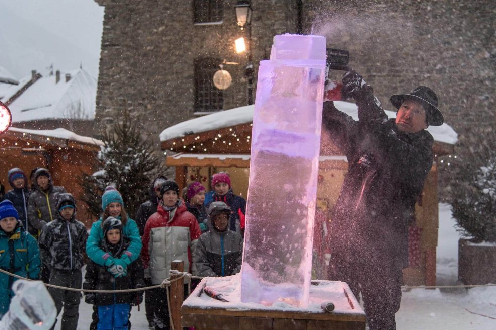 Demonstratie ijssculpturen