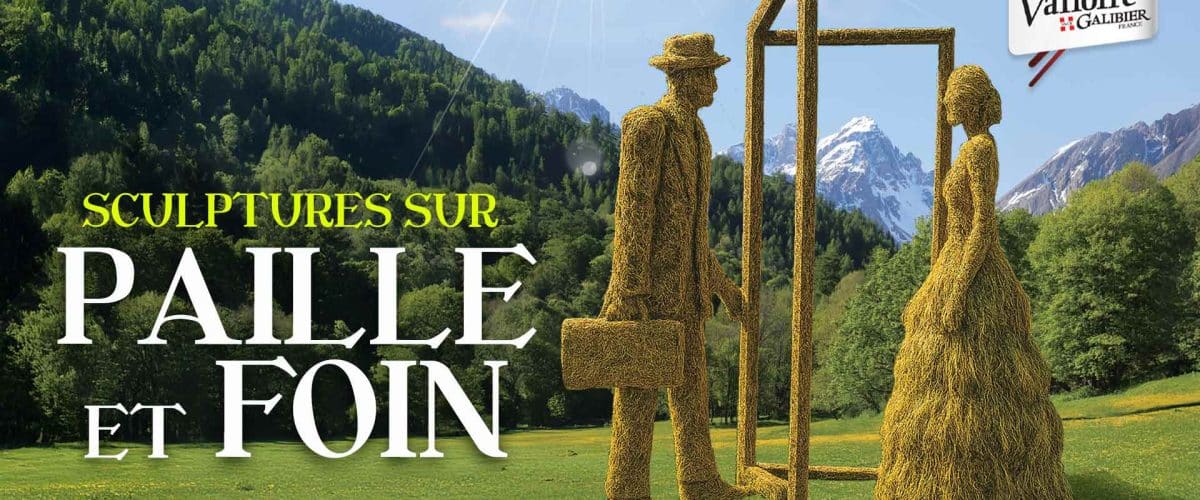Sculpturen van stro en hooi